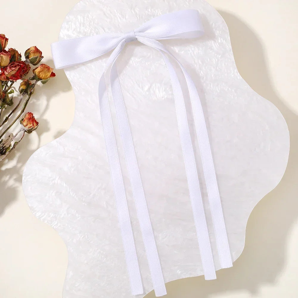 Set of 2 2025 Stylish Ribbon Bow Headbands with Long Tassels - Women's Hair Accessories for Parties and Events