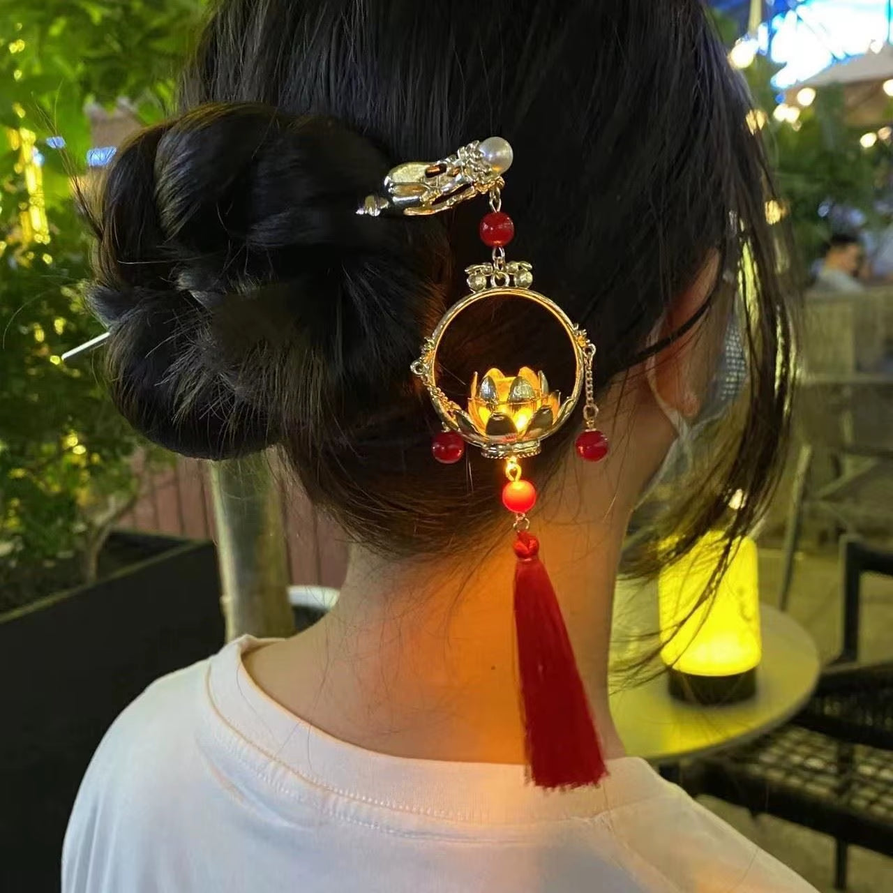 Chinese Rabbit Lantern Hairpin Clips and Sticks - Elegant Hanfu Hair Accessories