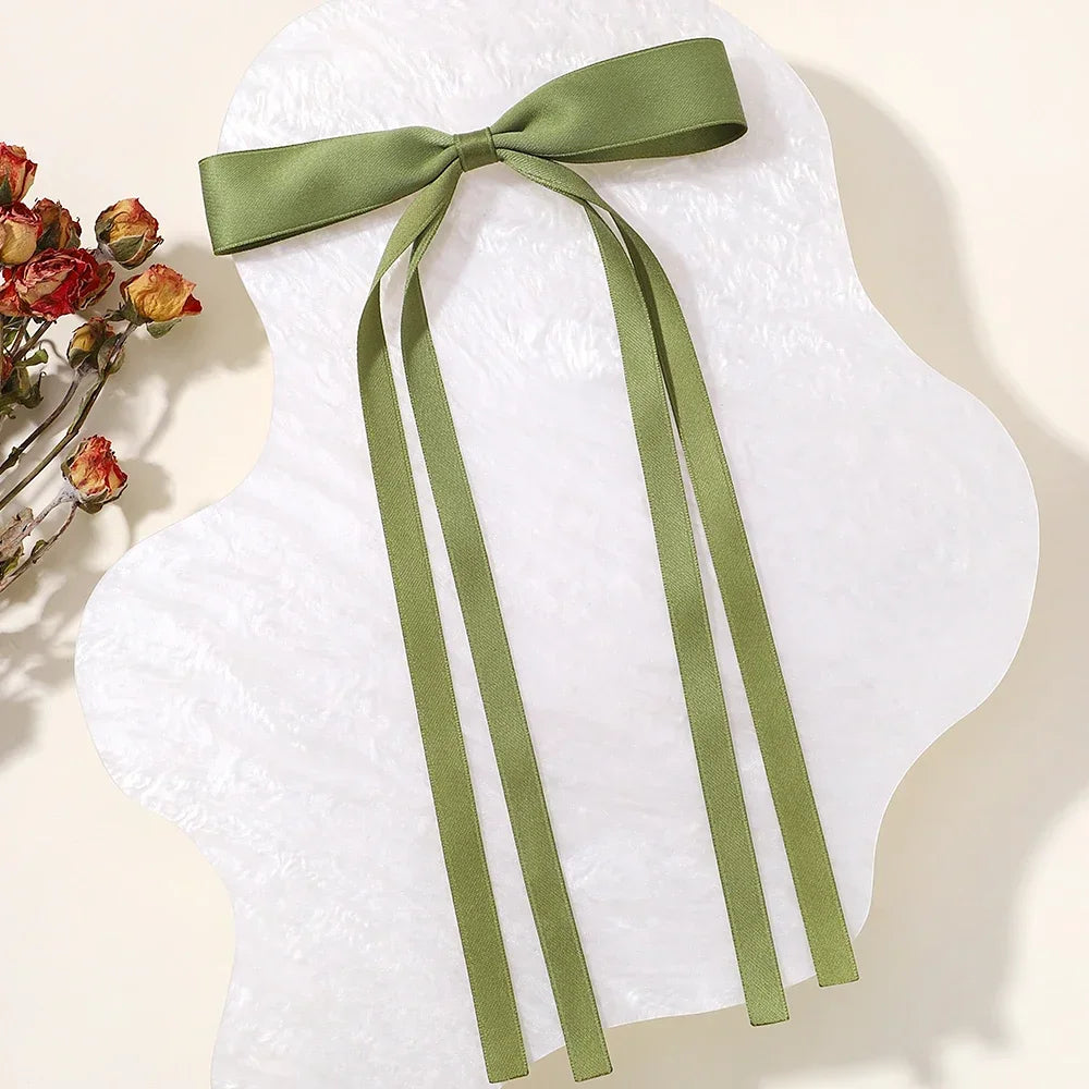 Set of 2 2025 Stylish Ribbon Bow Headbands with Long Tassels - Women's Hair Accessories for Parties and Events